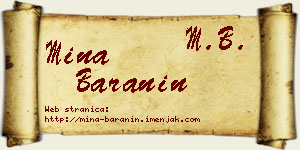 Mina Baranin vizit kartica